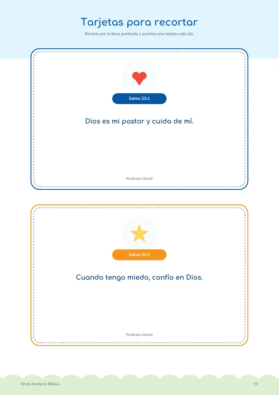 Tarjetas de memorización del Kit de Aventuras Bíblicas